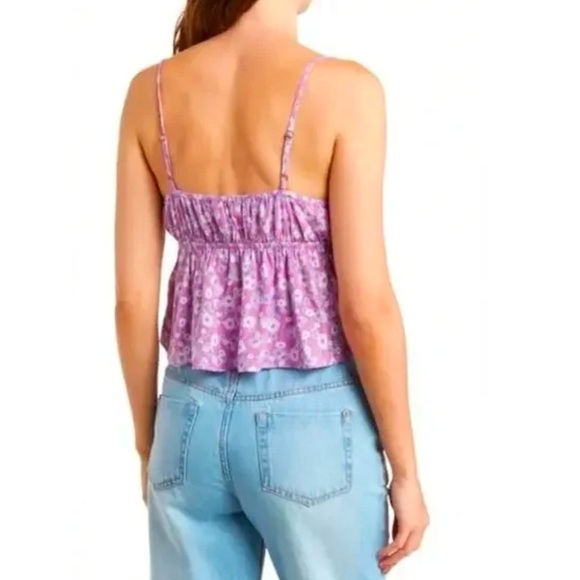NWT Abound Nordstrom Floral Swing Cami Crop In Purple Windy Daisy Size Medium - Picture 2 of 10